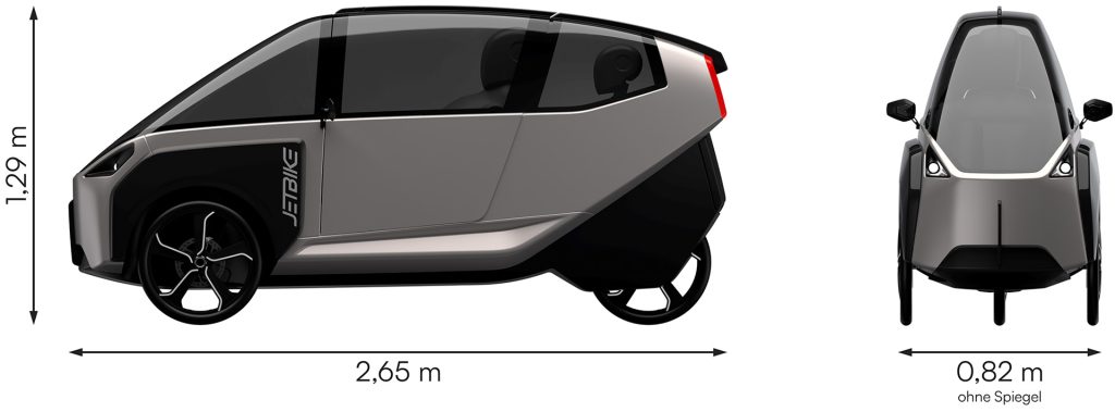 Jetbike - kompakte Abmessungen für geringen Platzverbrauch und entspannte Parkplatzsuche